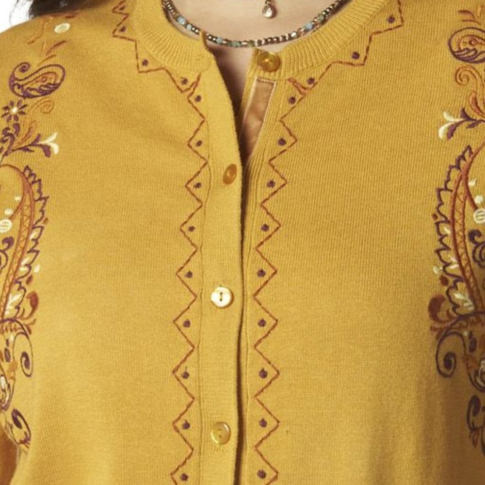 Embroidered Button Down Cardigan (Nwot) - image 3